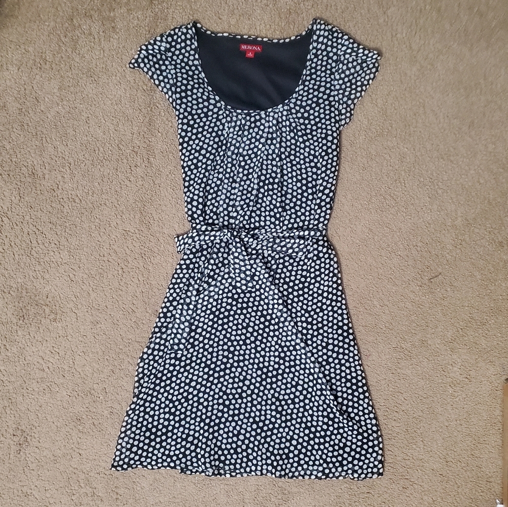 Black and white polka dot dress
